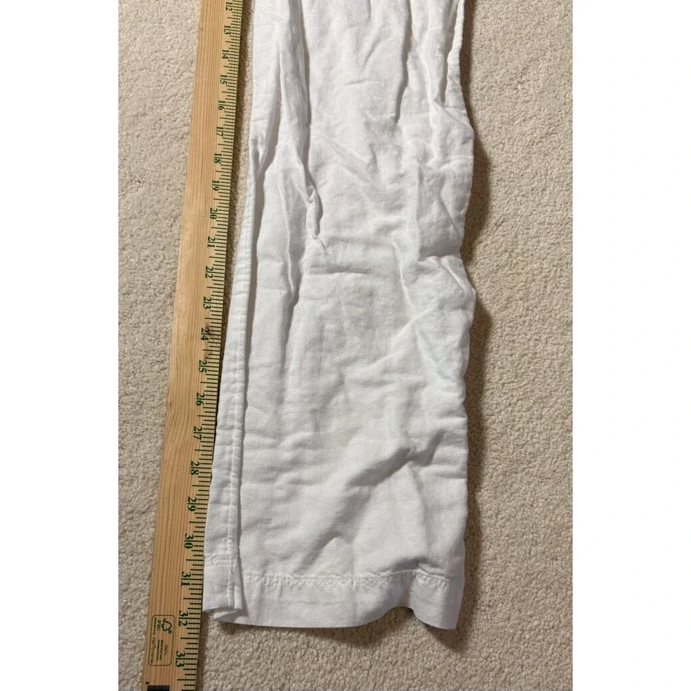 Banana Republic Linen Cotton Blend Pants Womens 14 White Pleated Casual Beach